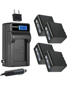 Kastar 4-Pack AG-VBR89 Battery and LCD AC Charger Compatible with Panasonic AJ-PCS060, AJ-PX230, AJ-PX270, AJ-PX270PJ, AJ-PX298, AJ-PX298MC, AJ-UX90, AJ-UX180, HC-X1, HC-X1000, HC-MDH2, HC-MDH2GK