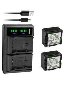 Kastar 2-Pack VW-VBG070 Battery and LTD2 USB Charger Replacement for Panasonic SDR-H80R, SDR-H80S, SDR-H90, SDR-H90K, SDR-H90P, SDR-H90PC, VDR-D50, VDR-D51, VDR-D210, VDR-D220, VDR-D230, VDR-D310