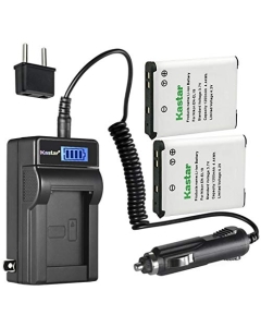 Kastar 2-Pack EN-EL19 Battery and LCD AC Charger Compatible with Nikon EN-EL19, Sony NP-BJ1 Battery, Nikon MH-66 Sony NP-BJ1 Charger, Nikon Coolpix S6900, Coolpix S7000, Sony DSC-RX0 Cameras