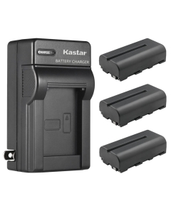 Kastar 3-Pack NP-F550 / NP-F570 Battery and AC Wall Charger Replacement for Sound Devices PIX 220i/220 PIX 240i/240, Sound Devices PIX-E5/E5H Recording Video Monitor, PIX-E7 Recording Video Monitor