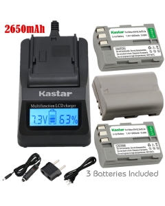 Kastar Ultra Fast Charger and Battery 3-Pack for Nik EN-EL3e, EN-EL3a, EN-EL3, MH-18, MH-18a Work with Nik D50, D70, D70s, D80, D90, D100, D200, D300, D300S, D700 Cameras and MB-D10, MB-D80 Grips