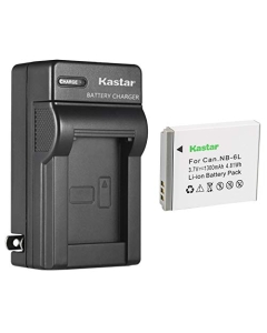 Kastar NB-6L Battery (1-Pack) + Charger for Canon PowerShot D10, D20, S90, S95, S120, SD770, SD980, SD1200, SD1300, SD3500, SD4000, SX170, SX240, SX260, SX270, SX280, SX500, SX510, SX600, SX703