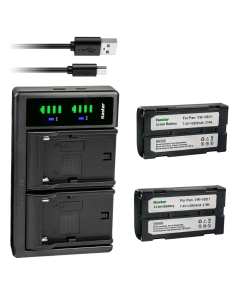 Kastar 2-Pack Battery and LTD2 USB Charger Replacement for Sokkia Instruments CX Series CX-101, CX-103, DX Series, FX Series, SETX Series, SRX Series, SX Series, GPS GRX1, GRX2, SRX
