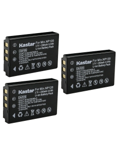 Kastar 3-Pack Q120 Rechargeable Lithium-ion Battery Replacement for MINOLTA MN35Z Camera, Zoom BT-03 BT-03B Battery, Zoom Q8 Q8N Recorder Camera, Bell & Howell B35HDZ Camera