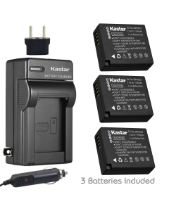 Kastar Battery (3-Pack) and Charger Kit for Panasonic DMW-BLE9, DMW-BLE9E, DMW-BLE9PP, DMW-BLG10 Work with Panasonic Lumix DMC-GF3, DMC-GF5, DMC-GF6, DMC-GX7, DMC-LX100 Cameras