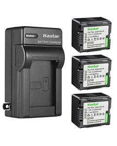 Kastar 3-Pack CGA-DU14 Battery and AC Wall Charger Replacement for Panasonic NV-GS30, NV-GS33, NV-GS35, NV-GS37, NV-GS38, NV-GS40, NV-GS44, NV-GS50, NV-GS55, NV-GS58, NV-GS60, NV-GS65, NV-GS70 Camera
