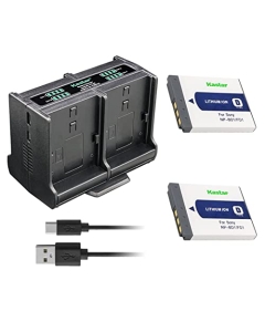 Kastar 2-Pack Battery and Quadruple Charger Compatible with Sony NP-BD1 NP-FD1 Battery, Sony D Type Battery, Sony BC-CSD BC-CS3 Charger