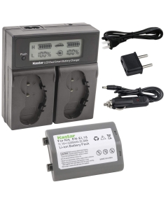 Kastar LCD Dual Smart Fast Charger & Battery (1 PACK) for Nikon EN-EL18, EN-EL18a, MH-26, MH-26a, MH26 and Nikon D4, D4S, D5, D800, D800E, MB-D12 Digital SLR Camera Battery Grip