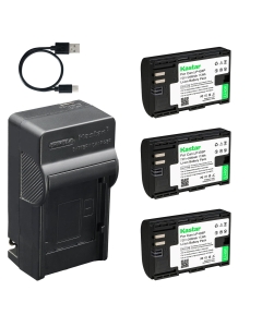 Kastar 3-Pack Battery and AC & USB-C Charger, Compatible with Canon LP-E6P, for EOS R5 Mark II Camera