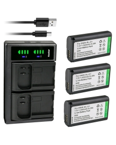 Kastar 3-Pack Battery and LTD2 USB Charger Compatible with Panasonic DMW-BLJ31, DMW-BLJ31e Battery, Panasonic LUMIX S1, LUMIX S1R, LUMIX S1H, DMW-BGS1R, LUMIX S Series Full-Frame Mirrorless Cameras