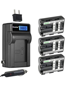 Kastar 3-Pack NP-FM500 Battery and LCD AC Charger Compatible with Sony DSLR-A300K/N, DSLR-A300X, DSLR-A350, α350, Alpha A350, DSLR-A350B, DSLR-A350H, DSLR-A350K, DSLR-A350X, DSLR-A450, α450 Cameras