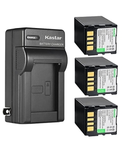 Kastar 3-Pack Battery and AC Wall Charger Replacement for JVC GR-X5AH GR-X5E GR-X5EK GR-X5EX GR-X5EY GR-X5EZ GR-X5US GZ-D240 GZ-D270 GR-D360 GR-D360E GR-D360EX GR-D360EY GR-D360EZ GR-D360US GR-D366