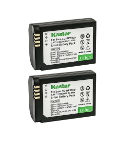 Kastar Battery 2-Pack Replacement for Samsung ED-BP1900 ED-BP1900/US BP-1900 Battery, ED-BC4NX03, ED-BC4NX03/US Charger, EV-NX1ZZZBZBUS, EV-NX1ZZZBMBUS, EV-NX1ZZZBQBUS, NX1 Smart Wi-Fi 4K Camera