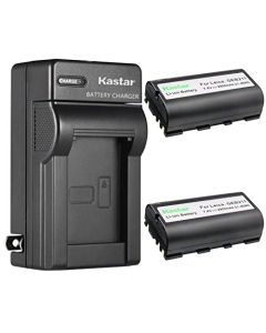 Kastar 2-Pack Battery and AC Wall Charger Replacement for Geomax ZBA600 Geomax ZBA400 Geomax ZBA200 Geomax 724117 Battery, Geomax Zoom 10 Zoom 20 Zoom 30 Zoom 35 PRO Zoom 80 Total Station Survey