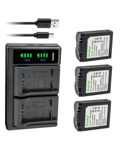 Kastar 3-Pack CGA-S006 Battery and LTD2 USB Charger Replacement for Panasonic CGA-S006, CGA-S006e, CGR-S006, CGR-S006e, DMW-BMA7 Battery, Panasonic DE-A44, DE-994, DE-994A Charger