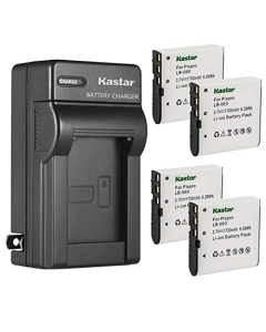 Kastar 4-Pack Battery and AC Wall Charger Replacement for Rekam PREZIO HDC-3531, PREZIO HDC-3533, PREZIO HDC-3535, Rich DVH Series DVH-R30, DVH-R50, DVH-R55, DVH-566, DVH-566II, DVH-592+, DVH-592II