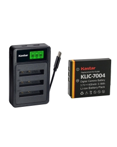 Kastar 1-Pack Battery with LZD3 USB Triple Charger Compatible with Kodak KLIC-7004, EasyShare M1033 M1093 M2008 V1073 V1233 V1253 V1273, PlaySport PlayTouch Zi8 Zi10 Zi12 Zx3 Cameras