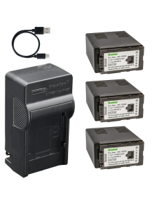 Kastar 3-Pack Battery and AC & USB-C Charger, Compatible with Panasonic VW-VBG6 CGA-E625, for AG-AC130 AC160 AF100 HMC150 HMC70 HMC80 HMR10 Camcorders
