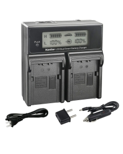 Kastar AG-VBR118 AC LCD Dual Fast Charger Compatible with Panasonic AG-VBR59, AG-VBR89G, AG-VBR118G, Panasonic AJ-UX90, AJ-UX180, HC-X1, HC-X1000, HC-MDH2, AJ-UX90, AJ-UX180 Camera