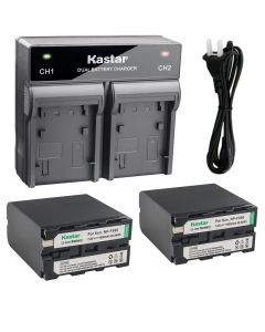 Kastar 2X Battery + Fast Dual Charger Replacement for Sony NP-F990 NP-F970 NP-F960 Battery, HVR-V1J HVR-V1U HVR-Z7U HXR-NX5U Camera, CN-160 CN126 CN-216 CN-304 YN 300 VL600 LED Video Light