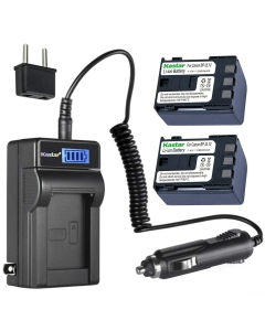 Kastar 2-Pack NB-2L12 Battery and LCD AC Charger Compatible with Canon iVIS DC301, iVIS DC310, iVIS DC320, iVIS DC330, iVIS DC410, iVIS DC420, Elura 40 MC, Elura 50, Elura 60, Elura 65, Elura 70