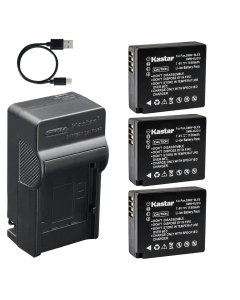 Kastar 3-Pack Battery and AC & USB-C Charger Compatible with DMW-BLE9 BLG10 Camera for Panasonic Lumix GF3 GF5 GF6 GX7 GX80 GX85 GX9 LX100 LX100 II ZS60 ZS70 ZS100 ZS200 G100 TX1 and Leica D-Lux 7 8