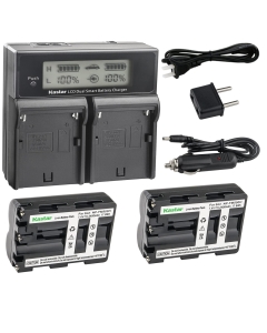 Kastar LCD Dual Smart Fast Charger & 2 x Battery Replacement for NP-FM500H NP-FM500 and Sony Alpha SLT A58 A57 A65 A77 A99 A77V A77II A350 A450 A500 A550 A700 A850 A900 CLM-V55 DSLR Camera