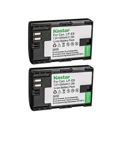 Kastar LPE6 Battery (2-Pack) for LP-E6, LP-E6N, LC-E6, LC-E6E and EOS 5DS R, EOS 5DS and EOS 5D Mark II, EOS 5D Mark III, EOS 6D, EOS 7D, EOS 60D, EOS 60Da, EOS 70D, EOS 80D