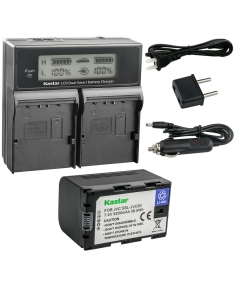 Kastar 1-Pack SSL-JVC50 Battery and CH04 LCD Dual Fast Charger Compatible with JVC GY-HM250 GY-HM250SP, GY-HM600, GY-HM600E, GY-HM600EC, GY-HM620U, GY-HM650, GY-HM650U, GY-HM650SC Camera