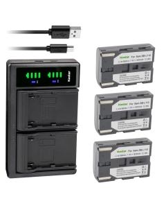 Kastar 3-Pack SB-L110 Battery and LTD2 USB Charger Replacement for Samsung VP-D87 VP-D87i, VP-D903, VP-D93, VP-D97, VP-D99 VP-D99i, SC-D130, SC-D180, SC-D530, SC-D55, SC-D590 SC-D590 (T), SC-D60