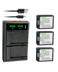 Kastar 3-Pack DMW-BLB13 Battery and LTD2 USB Charger Replacement for Panasonic DMW-BLB13, DMW-BLB13E, DMW-BLB13GK, DMW-BLB13PP Battery, DE-A49, DE-A49A, DE-A49B, DE-A49C Charger, DMC-G1 G2 G10 GF1 GH1