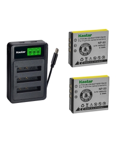 Kastar 2-Pack Battery with LZD3 USB Triple Charger Compatible with Fujifilm NP-50 Pentax D-LI68 D-LI122 SiOnyx SX-50, FinePix F50FD F60FD F70EXR F100FD F200EXR F300EXR X10 X20 XP100 XP200 Cameras