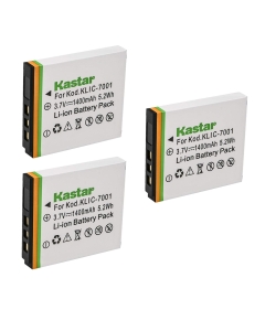 Kastar Battery (3-Pack) for Kodak KLIC-7001 and Kodak EasyShare M320, M340, M341, M753 Zoom, M763, M853 Zoom, M863, M893 is, M1063, M1073 is, V550, V570, V610, V705, V750 Cameras
