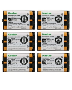 Kastar 6-Pack 3.6v 1000mAh Battery HHR-P104 Replacement for Panasonic KX-TG2313F KX-TG2313P KX-TG2313W KX-TG2314W KX-TG2314WT KX-TG2322B KX-TG2335S KX-TG2336S KX-TG2343F KX-TG2343P KX-TG2343W Handset