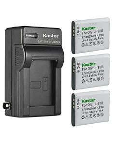 Kastar 3-Pack Battery and AC Wall Charger Replacement for Olympus Stylus SP-100 IHS, Stylus SP-100EE, Stylus TG-1, Stylus TG-1 iHS, Stylus TG-2 iHS, Stylus TG-2, Stylus TG-3, Stylus TG-4 Cameras