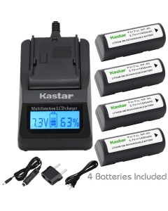 Kastar Fast Charger Kit and Battery (4-Pack) for Fujifilm NP-80 and Finepix 1700z 2700 2900z 4800/4900/6800/6900 Zoom MX-1700/2700/2900/2900z/4800/4900/6800/6900 Kodak DC4800 Kyocer Microelite 3300