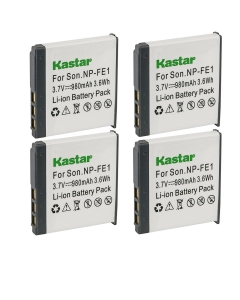 Kastar 4-Pack NP-FE1 Battery 3.7V 980mAh Replacement for Sony NP-FE1 Battery, Sony BC-CS3 Charger, Sony Cyber-Shot DSC-T7, Cyber-Shot DSC-T7/B, Cyber-Shot DSC-T7/S Digital Cameras