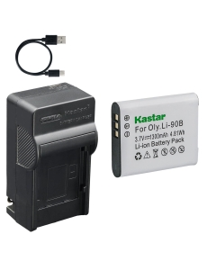 Kastar 1-Pack Battery and AC & USB-C Charger, Compatible with Olympus Li-90B Li-92B TG-1 TG-2 TG-3 TG-4 TG-5 SH-1 SH-2 SH-3 XZ-2 and Ricoh DB-110 GR III GR IIIx WG-6 G900 Theta S SC V