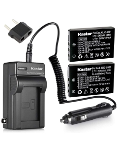 Kastar New Charger + 2 Battery for Kodak KLIC-5001 and Easyshare P712 P850 P880 Z730 Z760 Z7590 DX6490 DX7440 DX7590 DX7630 Sanyo DB-L50 DMX-WH1 HD1010 FH11 HD2000 VPC-WH1 HD2000 HD1010 HD1000