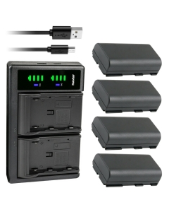 Kastar 4-Pack Battery and LTD2 USB Charger Replacement for Canon V72, V75Hi, V400, V420, V500, V520, XF100, XF105, XF200, XF205, XF300, XF305, XH-A1, XH-A1 HDV, XH-A1S HD, XH-A1SE HDV, XH-G1 HDV