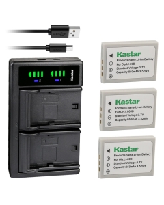 Kastar 3-Pack Battery and LTD2 USB Charger Replacement for ROLLEI DS6, Prego DP4200, Prego DP5200, Prego DP5700, Prego DP6200, Reefmaster DC 500 S5 Camera