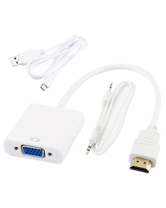 [Fully Decoded] Kastar New Dock Connector HDMI-VGA, 1080p HDMI Male to VGA Female Video Converter Adapter Cable with Micro-USB Cable and Audio Cable for PC, TV, Laptops, Cameras, Camcorders, Tablets, Monitors, projectors, DVD Players and Other HDMI Device
