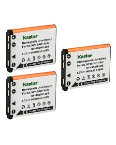 Kastar FNP-45 Battery 3-Pack Replacement for Minolta NP-45 Battery, Minolta MN5Z 20MP 5X, MN12Z 20MP 12X, MN22Z 20MP 22X, MN30WP 21 MP / 1080P HD Waterproof Digital Camera