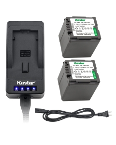 Kastar LED Super Fast Charger + 2 Battery Replacement for Panasonic VW-VBG260 VW-VBG130 AG-AC7 AF100 AG-HMC40 AG-HMC80 AG-HMC150 HDC-HS250 HDC-HS300 HDC-HS700 HDC-SD600 HDC-SD700 HDC-SDT750 HDC-TM300