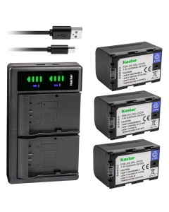 Kastar 3-Pack Battery and LTD2 USB Charger Replacement for JVC SSL-JVC50, SSLJVC50, JVC50, SSL-JVC70, SSLJVC70, JVC70, SSL-JVC75, SSLJVC75, JVC75, BN-S8I50, BNS8I50 Battery
