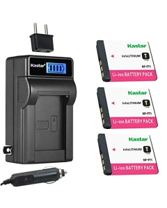 Kastar 3-Pack NP-FT1 Battery and LCD AC Charger Compatible with Sony Cyber-Shot DSC-T10, Cyber-Shot DSC-T10/B, Cyber-Shot DSC-T10/P, Cyber-Shot DSC-T10/W, Cyber-Shot DSC-T11, Cyber-Shot DSC-T33