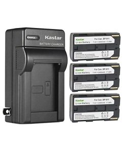 Kastar 3-Pack Battery and AC Wall Charger Replacement for Canon GL2 GL-2 DM-GL2, MV1, MV10 MV10i, MV20 MV20i, MV100 MV100i, MV200 MV200i, Optura, Optura Pi, Ultura, Vistura, UC-V10 UC-V10Hi, UC-V20