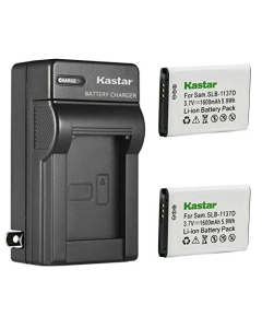 Kastar 2-Pack 1137D Battery and AC Wall Charger Replacement for Samsung SLB-1137DBattery, Samsung i80, i85, i100, NV11, NV24HD, NV30, NV40, NV100HD, NV103, NV106 HD, Digimax L74 Wide, TL34HD Cameras