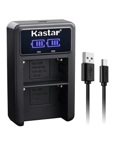 Kastar NP-F570 LED2 USB Battery Charger Compatible with Teradek Wave Smart Streaming, Vaxis Storm 072 Field Monitor, GyroVu Lightweight, Delvcam 7", Avtec 7", X5 On-Camera Monitor