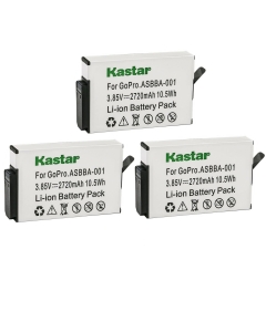 Kastar 3-Pack ASBBA-001 Battery 3.85V 2720mAh Replacement for GoPro Camera ASBBA-001 Fusion Battery, GoPro ASBBA-001 Battery, Gopro Fusion 360-Degree Action Camera, Gopro Fusion VR 360 Camera